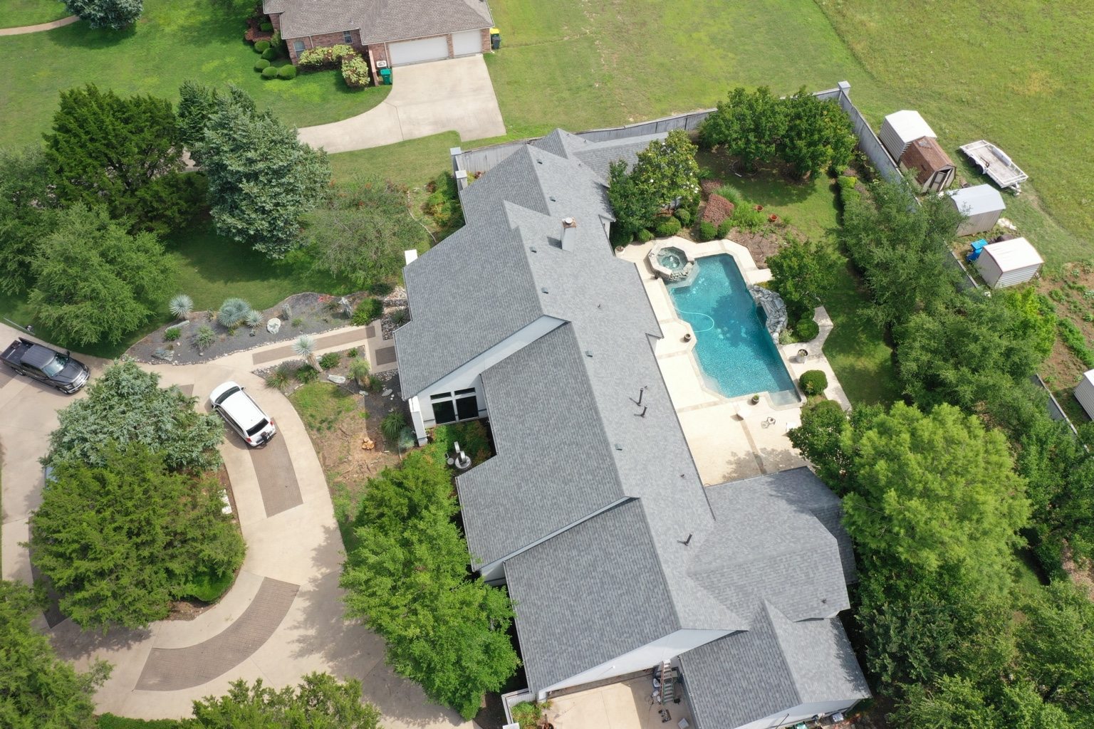 Completed residential roofing project