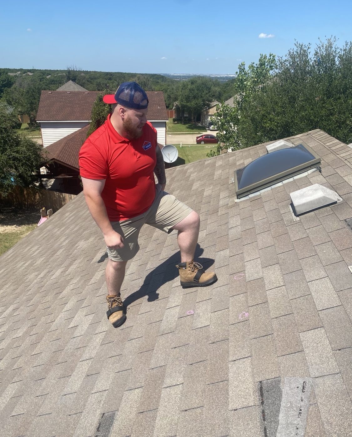 Roofing equipment at project